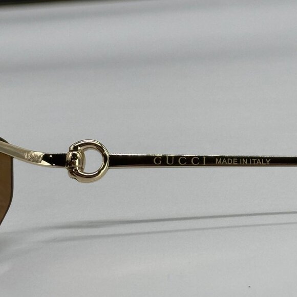NEW GUCCI WOMEN SHIELD GG1700S 004 SUNGLASSES GOLD BROWN GUCCI EYEWEAR main image 7